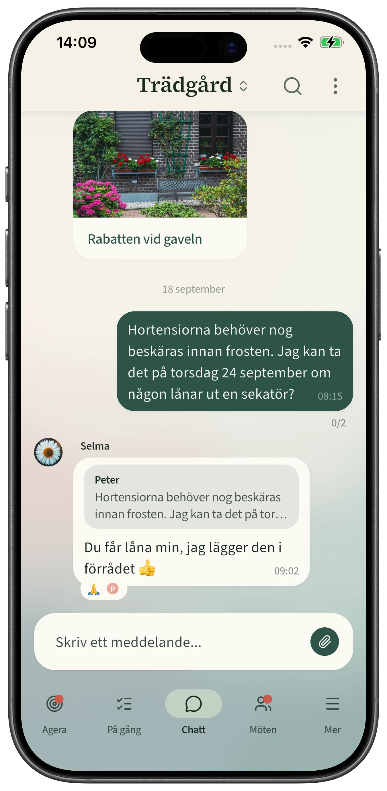 Undergruppen Trädgård i Dagning med bild, citat och reaktioner